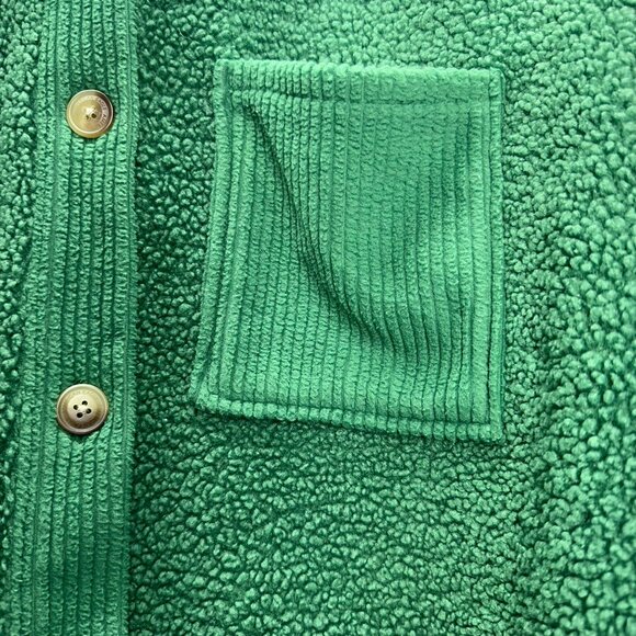 American Eagle Outfitters Oversized Fleece Button Jacket Size M Women’s Green - Picture 6 of 10